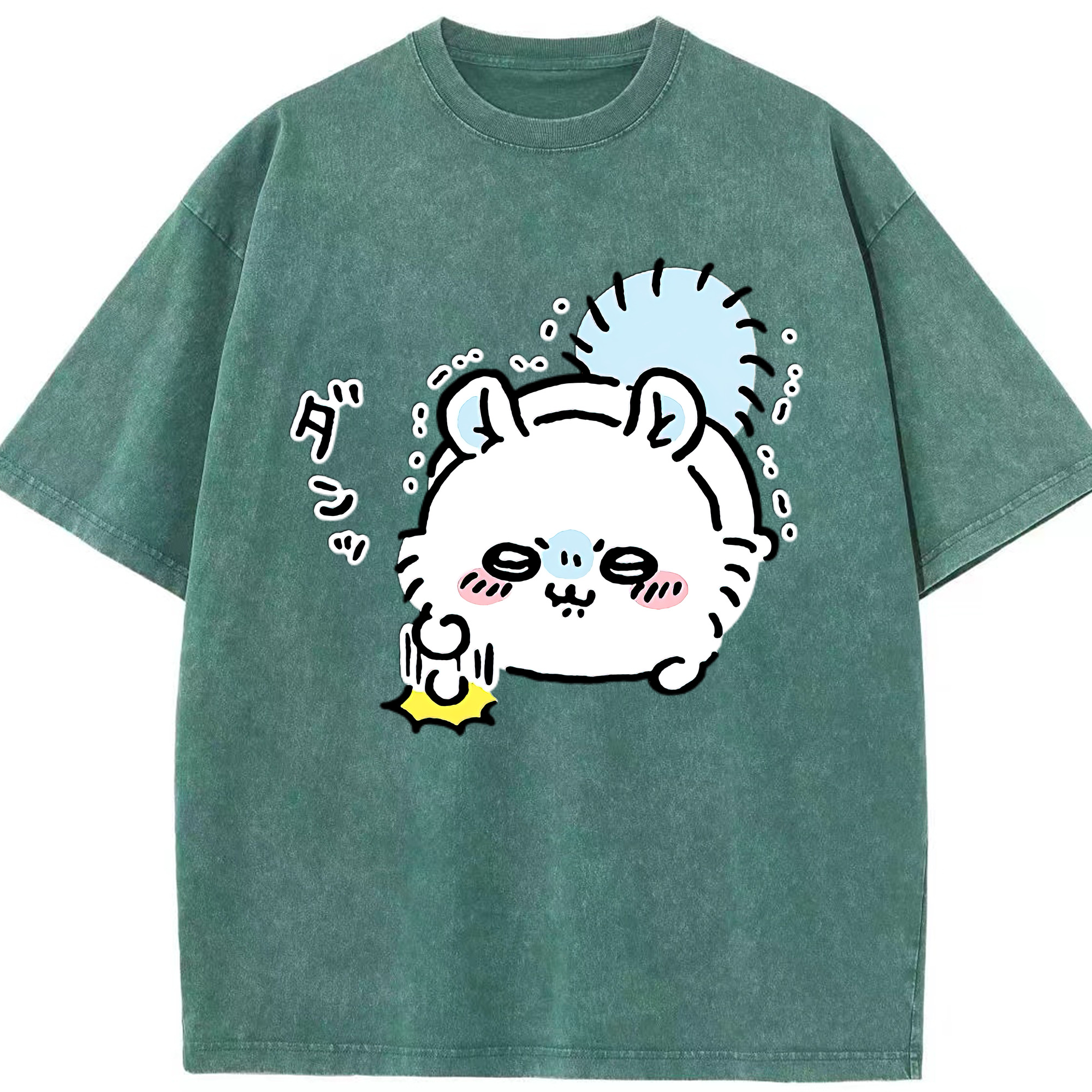 （画像用） ちいかわ モモンガ Chii-kawa Momonga 綿100% ヴィンテージ風 半袖Tシャツ（フロントプリント）